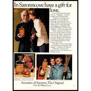 1978 Amaretto di Saronno Liqueur Vintage Print Ad Italy Italian Kiss Wall Art